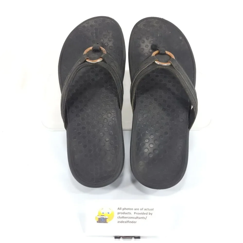 Vionic Tide Aloe Slip On Flip Flop Sandals Womens Size 6 TVW5366 Black